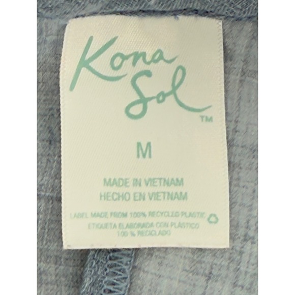 Kona Kol Sz M Womens Blue Gauze Tie Waist Maxi Dress Sleeveless Beach Cover Up‎ - Picture 7 of 8